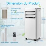 Giantex Climatiseur Portable 4 en 1- 7000BTU Blanc – Image 4