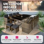 TecTake Salon de jardin PALMA 12 places avec housse de protection – Image 4