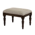 Pouf en frêne et en tissu mastic grisé - Édouard – Image 4